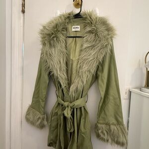 Show Me Your MuMu Sage Faux Fur Coat